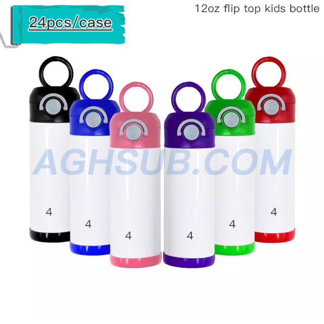 US warehouse 12oz 350ml sublimation kids bounce bottle