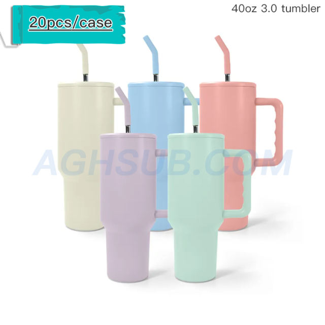 US warehouse 40oz sublimation matte  Macaron color mugs