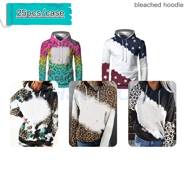 sublimation bleached mix style hoodie