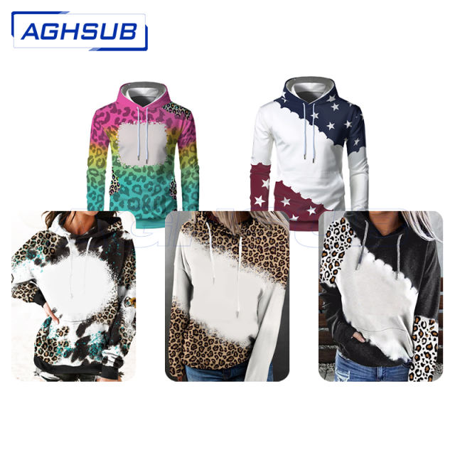 sublimation bleached mix style hoodie