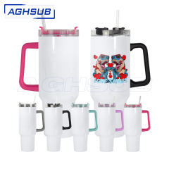 US warehouse 40oz sublimation white double wall mug with removable handle 20pcs/case