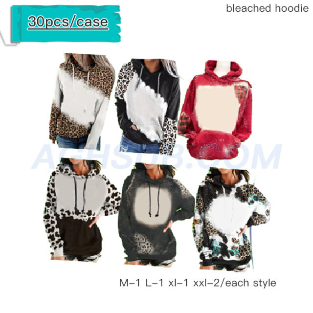 sublimation bleached mix style hoodie