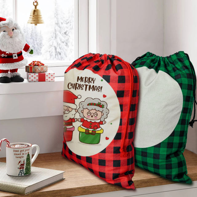 Sublimation red & green Santa bags