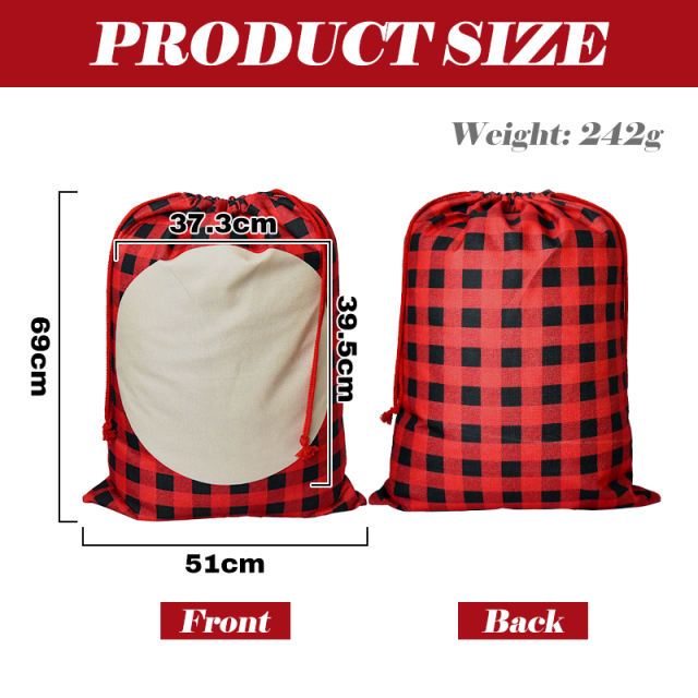 Sublimation red & green Santa bags