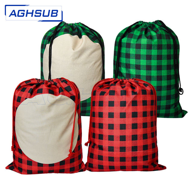 Sublimation red & green Santa bags