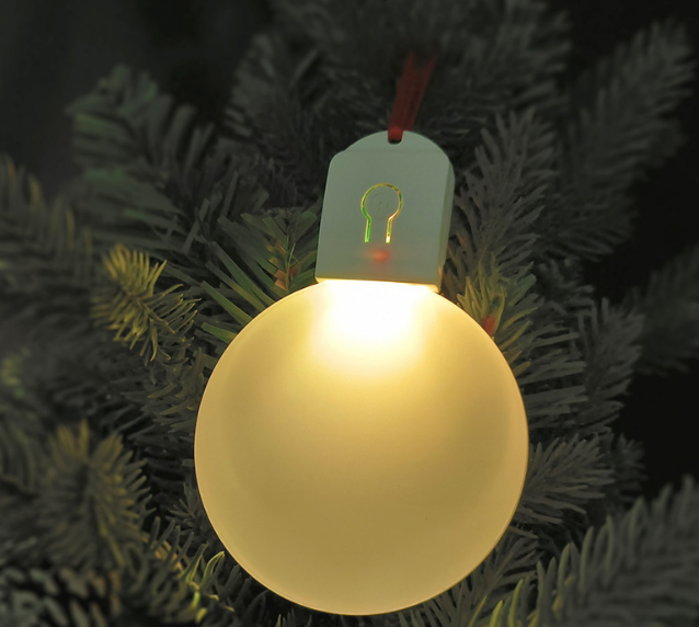 2.76" sub round acrylic light ornaments with red rope without battery