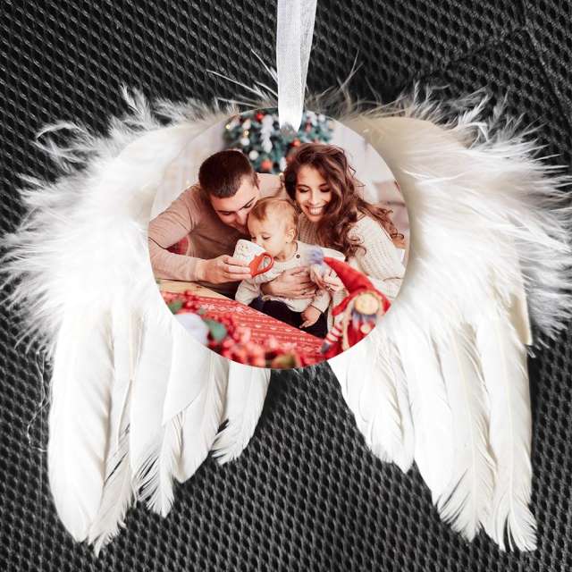 US warehouse 2.75''*2.75'' sublimation angel wings ornaments