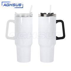 US warehouse 40oz sublimation white double wall mug with removable handle 6/12pcs/case