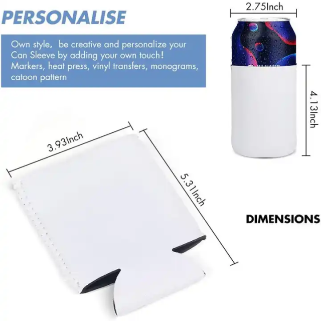 Sublimation blanks 12oz can cooler sleeve