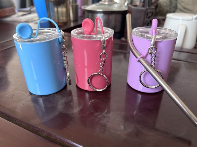 【China Warehouse】3oz straight shot stainless steel sublimation cup with key chain rubber plug