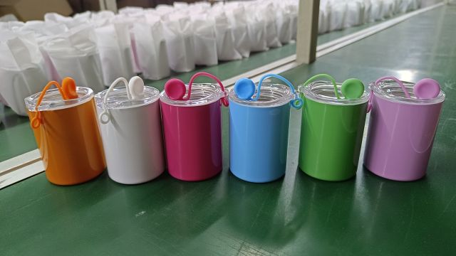 【China Warehouse】3oz straight shot stainless steel sublimation cup with key chain rubber plug