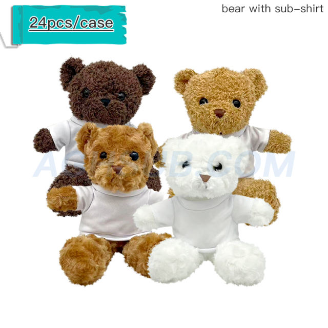 US warehouse mix color bears with sublimation shirt