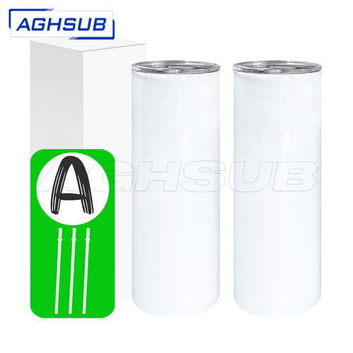 AGH 12 oz Sublimation Tumblers White Stainless Steel Straight Double Wall  Vacuum 6pcs Kids Sublimation Tumblers Blanks with Lids and Straws for DIY