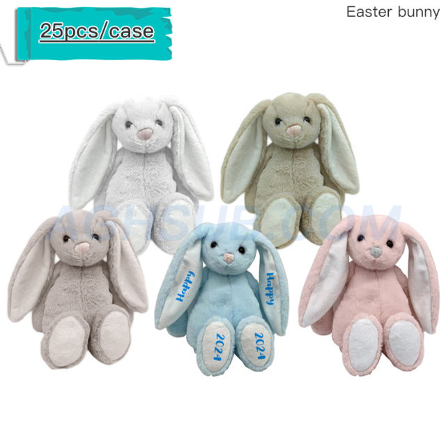 US warehouse Easter Bunny Doll Mix Color Sublimation Ears & Feet