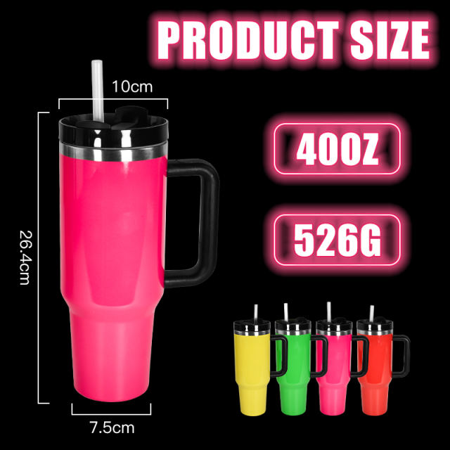 From China sea shipping 40oz  Sublimation double wall insulated Neon Color mug