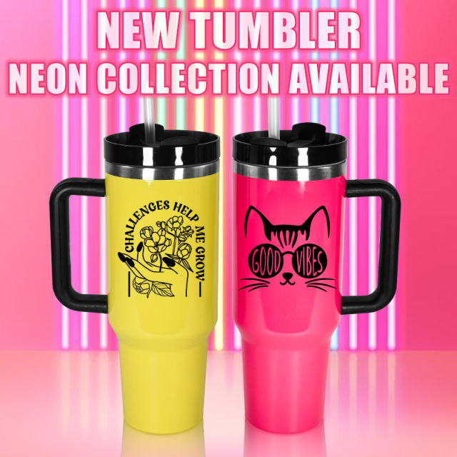 From China sea shipping 40oz  Sublimation double wall insulated Neon Color mug