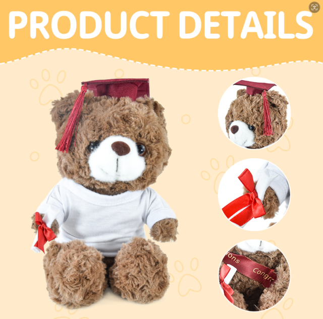 US warehouse mix color grade bears with sublimation shirt