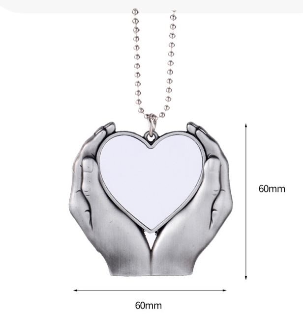 US warehouse sublimation heart ornament 60*60*2.5mm