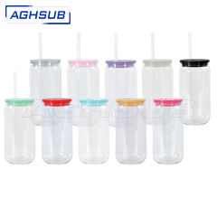 US warehouse 16oz Plastic Clear Cup with Plastic Color Lids