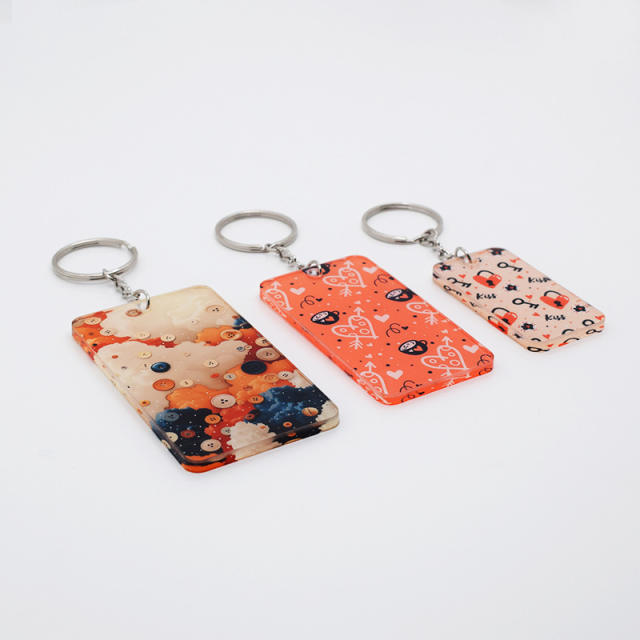 China warehouse Sublimation blank acrylic memorial keychains