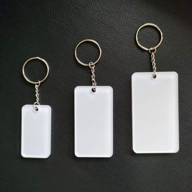 China warehouse Sublimation blank acrylic memorial keychains