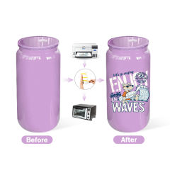 US warehouse 16oz sublimation mix colored glass cup with colored plastic lids