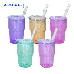 US warehouse 3oz sublimation jelly colors shot glass with bamboo lids
