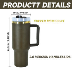 US warehouse 6pcs & 20pcs 40oz Non-Sub Powder Coated chocolate color  copper gold iridescent mug
