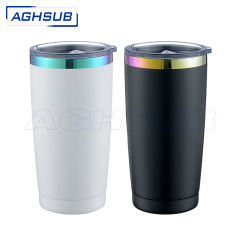 US warehouse 20oz Non-Sub Powder Coated regular car mug black & white mix color