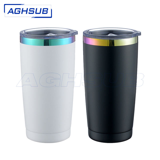 US warehouse 20oz Non-Sub Powder Coated regular car mug black & white mix color
