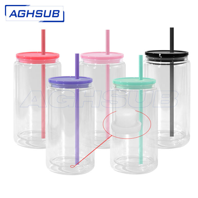 US warehouse 16oz plastic snowglobe clear cups with predrilled and 2 plugs