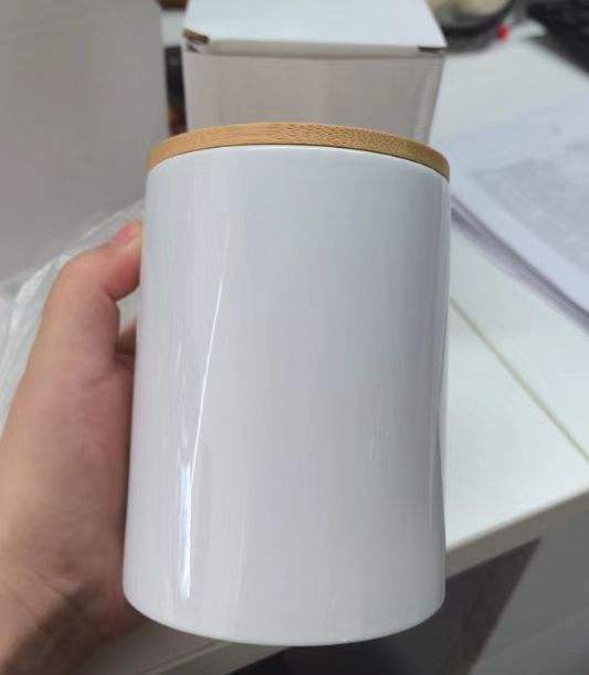 US warehouse 15oz ceramic sublimation candle jar