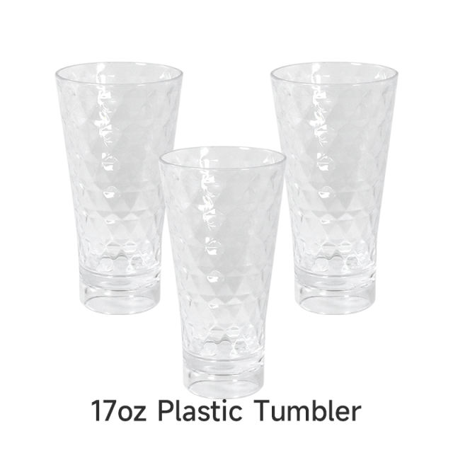 US warehouse 14oz/17oz/18.5oz embossed plastic cups