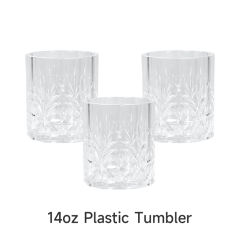 US warehouse 14oz/17oz/18.5oz embossed plastic cups