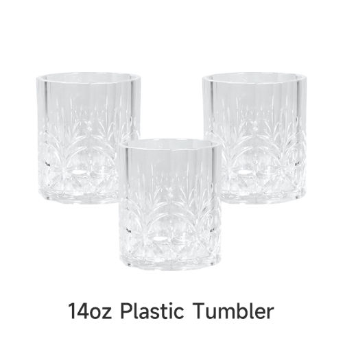 US warehouse 14oz/17oz/18.5oz embossed plastic cups
