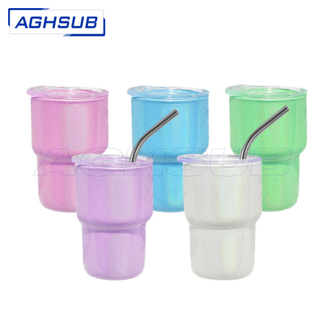 US warehouse 3oz sub shimmer glitter shot tumbler