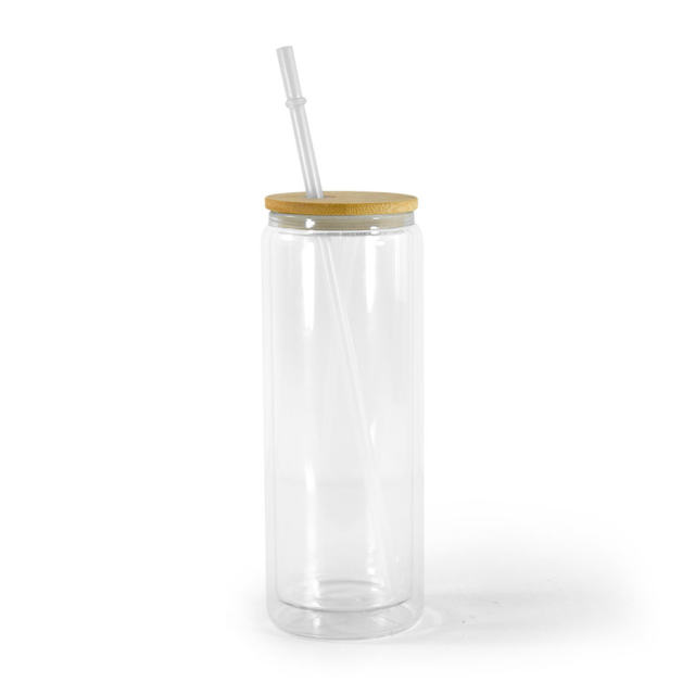 US warehouse 25oz double wall sublimation snowglobe glass can