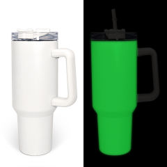 US warehouse 40oz sublimation white glow in dark double wall mug