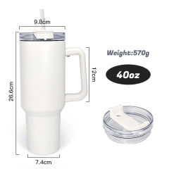 US warehouse 40oz sublimation white glow in dark double wall mug