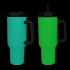 US warehouse 40oz sublimation white glow in dark double wall mug