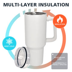 US warehouse 40oz sublimation white glow in dark double wall mug
