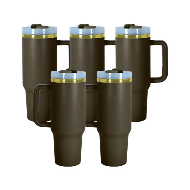 US warehouse 6pcs & 20pcs 40oz Non-Sub Powder Coated chocolate color  copper gold iridescent mug