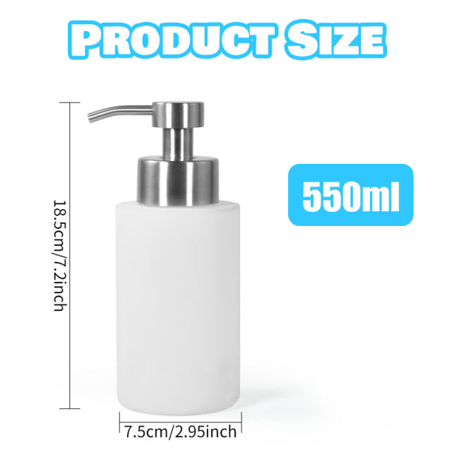 US Warehouse 550mlSingle Wall Sublimation Soap Dispenser White Blanks