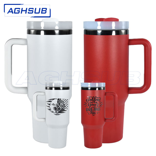 US warehouse 40oz H2.0 Pwoder Coated with Plated Black Base tumbler mug