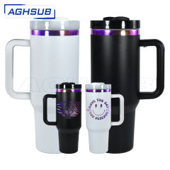 US warehouse 40oz H2.0 Pwoder Coated with Plated Purpl Base tumbler mug
