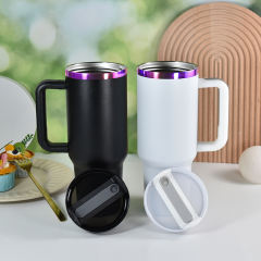 US warehouse 40oz H2.0 Pwoder Coated with Plated Purpl Base tumbler mug