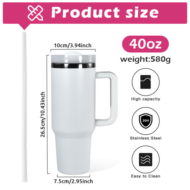US warehouse 40oz H2.0 Pwoder Coated with Plated Black Base tumbler mug
