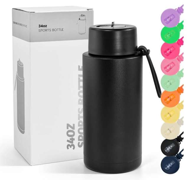 US warehouse 34oz Non-Sub Powder Coated water bottle