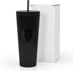 US warehouse 24oz Studded Tumbler with Lid and Straw DIY Customizable with BPA Free Iced Coffee Cups