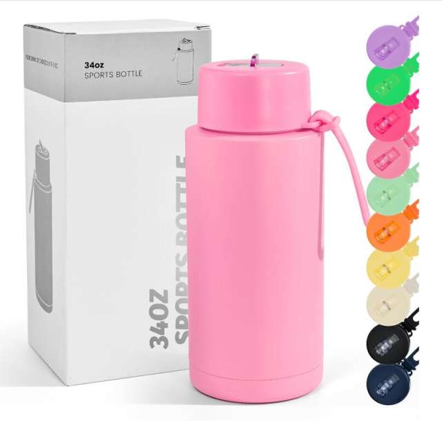 US warehouse 34oz Non-Sub Powder Coated water bottle